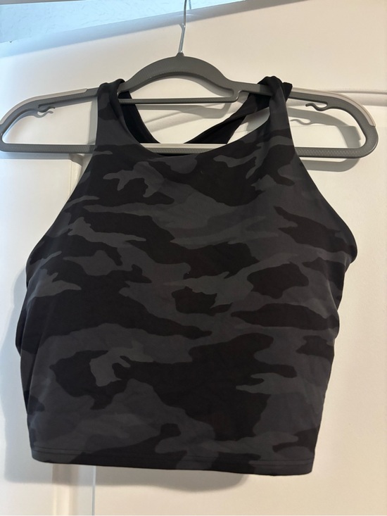 Athleta Tops - Athleta Camo High-Neck Crop Sports Bra Top - Black & Gray